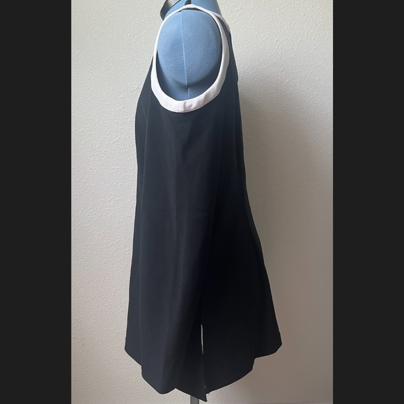 Boston Proper Black White Cold Shoulder Blouse Size Large - Picture 4 of 7